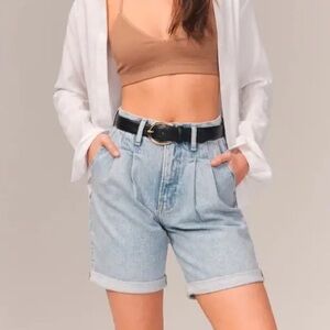 Abercrombie pleated denim shorts